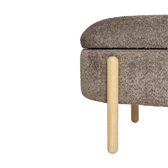 Artichok Dieks Bouclé Bankje Met Opbergruimte - Bruin