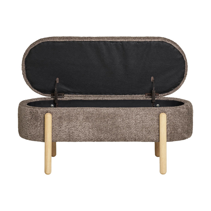 Artichok Dieks Bouclé Bankje Met Opbergruimte - Bruin