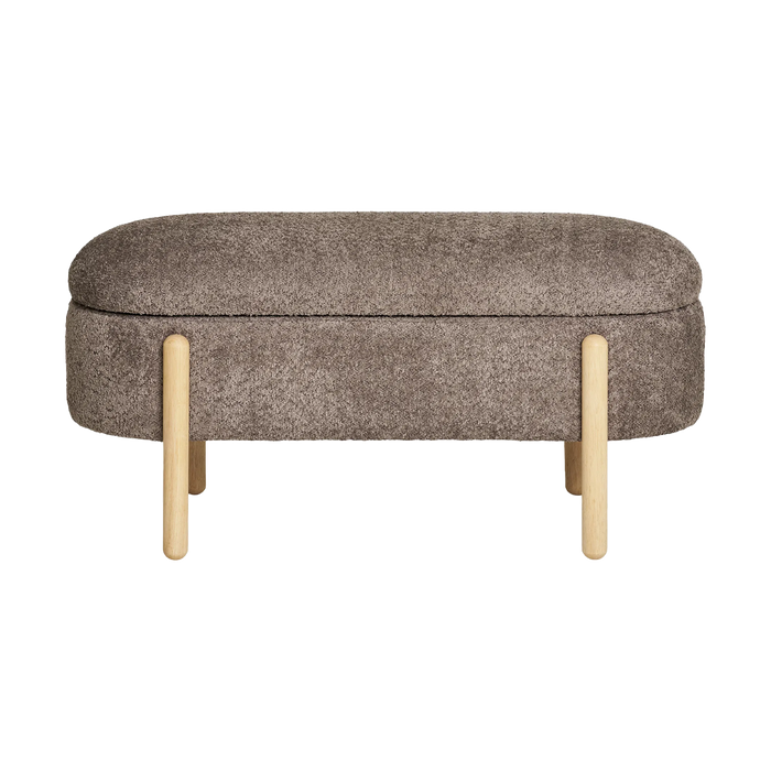 Artichok Dieks Bouclé Bankje Met Opbergruimte - Bruin