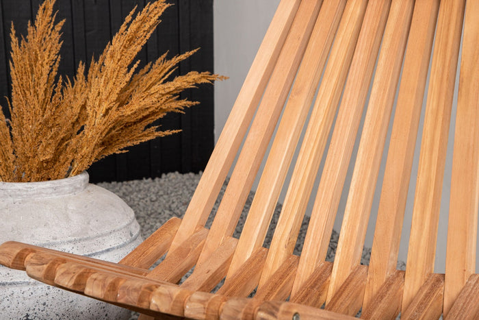 Nest outdoor Frida houten tuinstoel naturel - met hoofdkussen