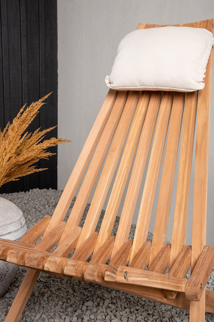 Nest outdoor Frida houten tuinstoel naturel - met hoofdkussen