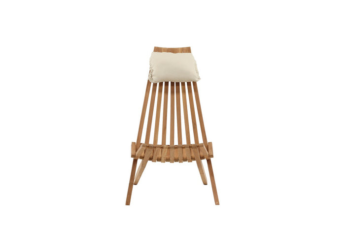 Nest outdoor Frida houten tuinstoel naturel - met hoofdkussen