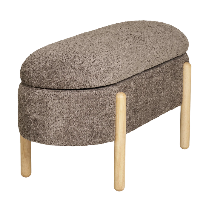 Artichok Dieks Bouclé Bankje Met Opbergruimte - Bruin