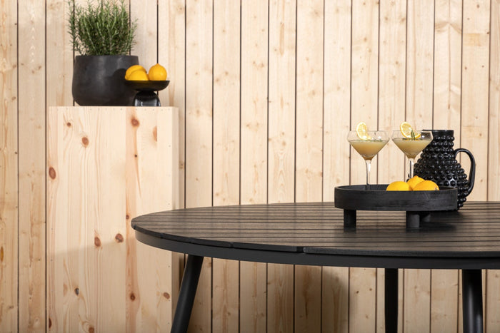 Nest outdoor Aaron tuintafel polywood zwart - Ø150 cm