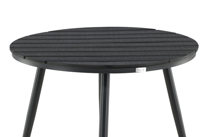 Nest outdoor Aaron tuintafel polywood zwart - Ø90 cm
