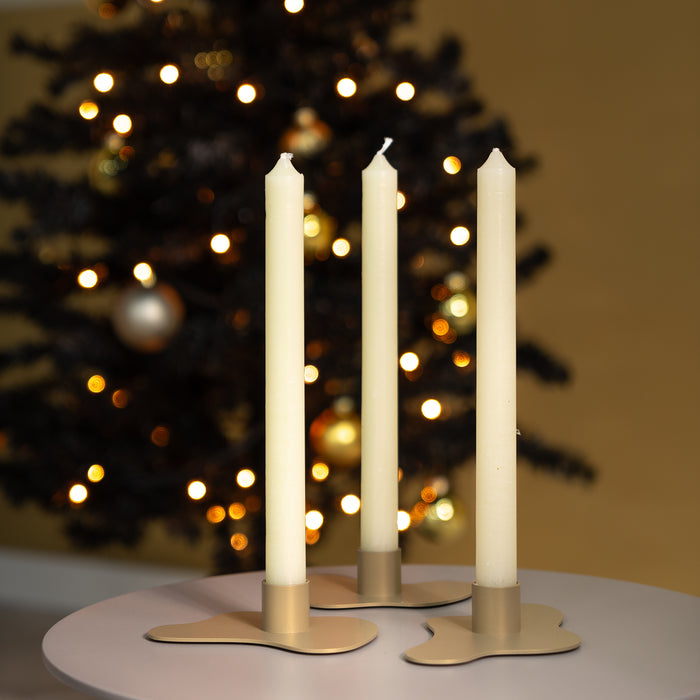 Spinder Design kandelaar Melt - Champagne - set van 3