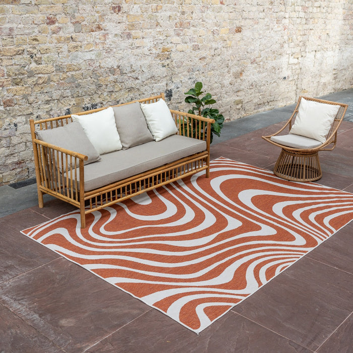 Interieur05 Buitenkleed Swirl Roest 160x230cm