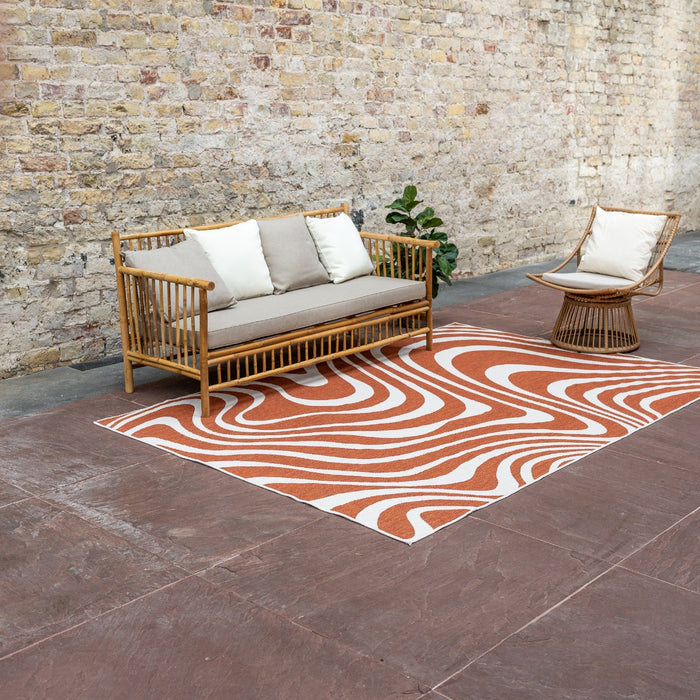 Interieur05 Buitenkleed Swirl Roest 160x230cm