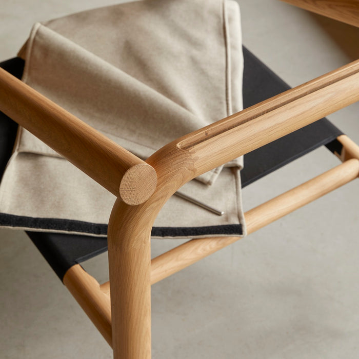 Tikamoon - Fauteuil van massief licht eikenhout en ecru stof