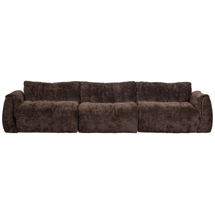 WOOOD Baggy 3-Zits Bank - 3D Chenille - Donker Bruin - 81x309x101