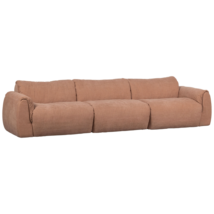 WOOOD Baggy 3-Zits Bank - Geweven Chenille - Oud Roze - 81x309x101