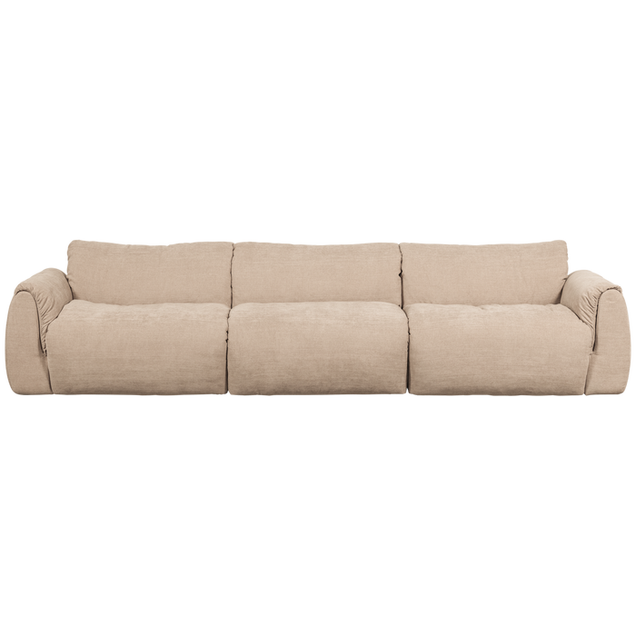 WOOOD Baggy 3-Zits Bank - Geweven Chenille - Zand - 81x309x101