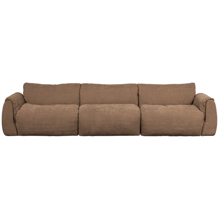 WOOOD Baggy 3-Zits Bank - Geweven Chenille - Bruin - 81x309x101