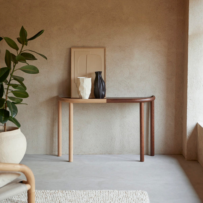 Tikamoon - Eikenhouten consoletafel