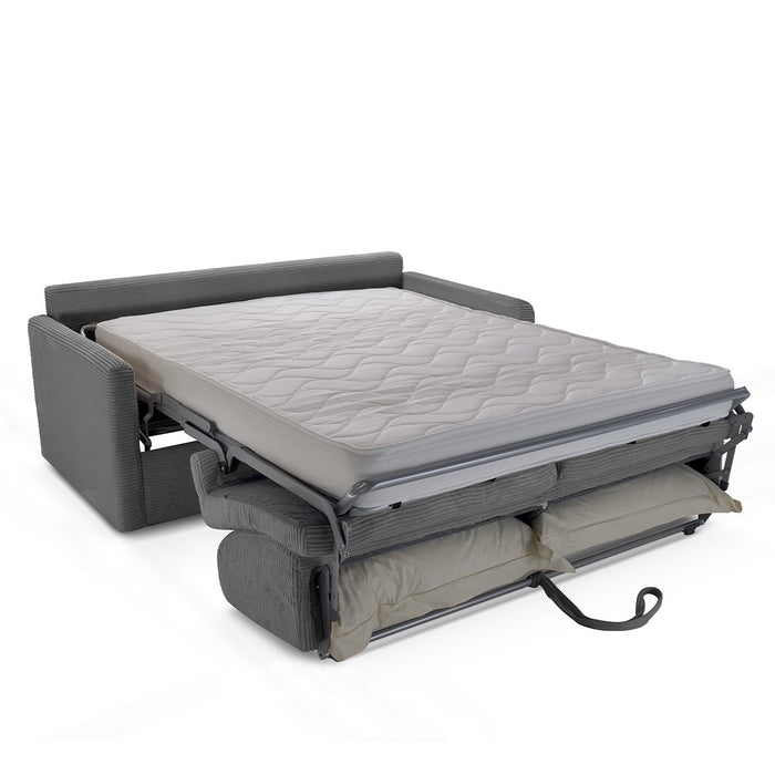 Calicosy - Slaapbank 3-zits in geribbeld fluweel Cosenza - Antraciet