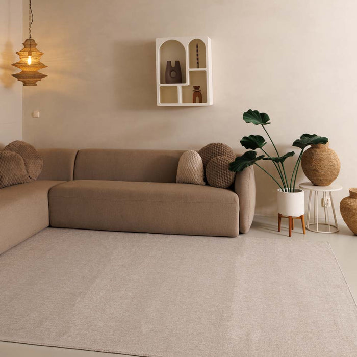 Tapeso Laagpolig vloerkleed Lush - crème - 120x170 cm