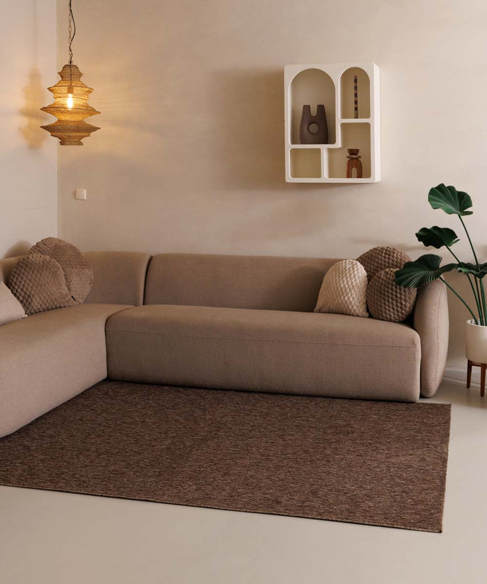 Tapeso Laagpolig vloerkleed Lush - bruin - 100x200 cm