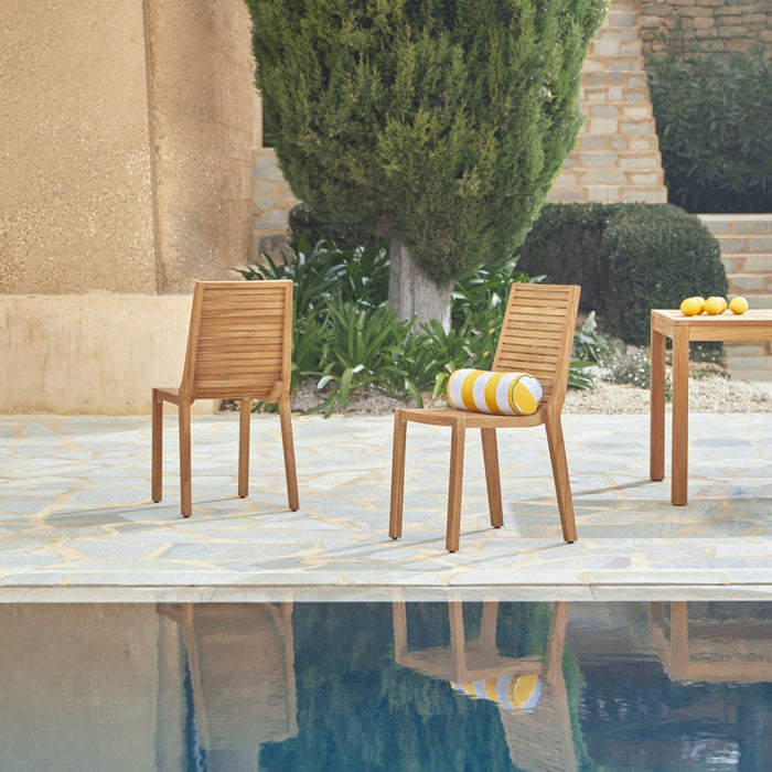 Tikamoon - Teo - Massief teakhouten tuinset met 4 stoelen