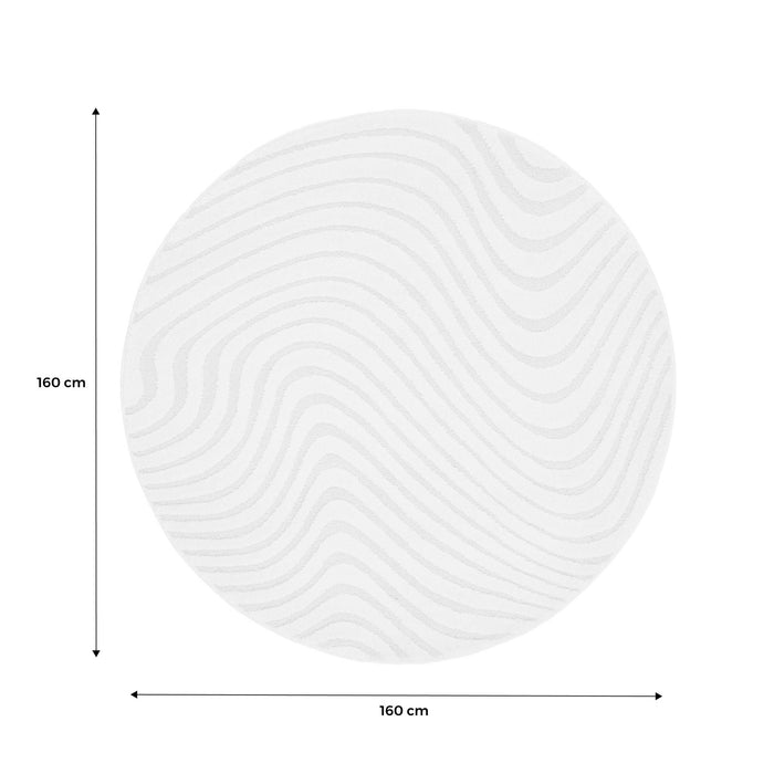 sweeek - Interieur tapijt met verhoogd golfpatroon in crème