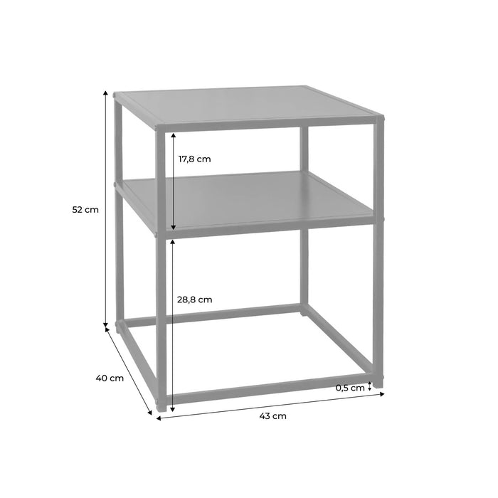 sweeek - Set van 2 zwart metalen nachtkastjes met legplanken