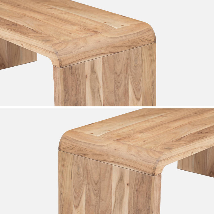 sweeek - Rechthoekige salontafel van massief acaciahout