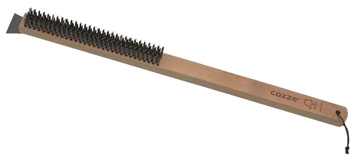 Cozze Staalborstel met Schraper en Houten Handvat