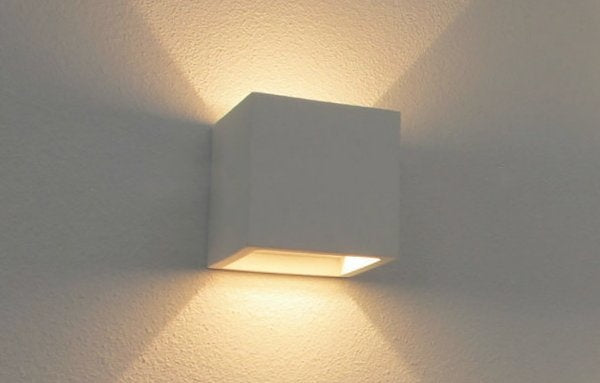 Artdelight Wandlamp Plaster Vierkant Wit incl. Led
