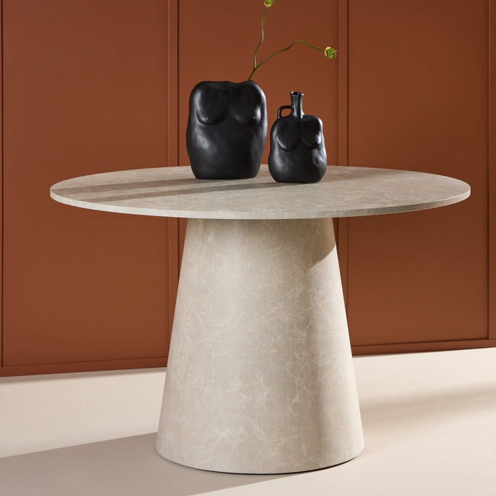 Fjôrd - Eettafel Rond Marmerlook - Ø120x75 cm - Lanzo