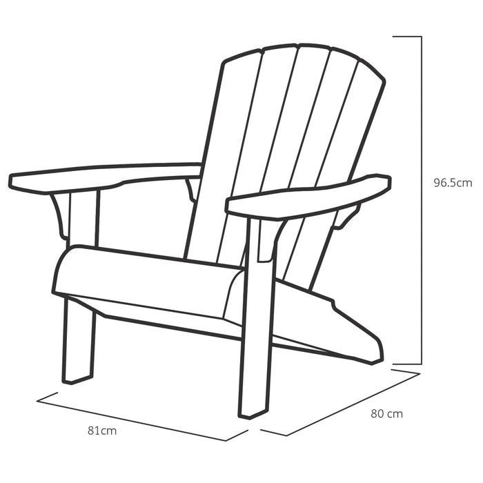 Keter Troy Adirondack Tuinstoel - set van 2 - 85x80x96.5cm - Wit