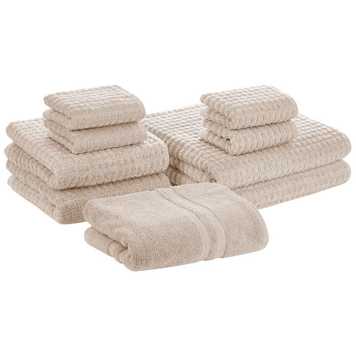 Beliani - ATAI - Handdoek set 9 - Beige - Katoen