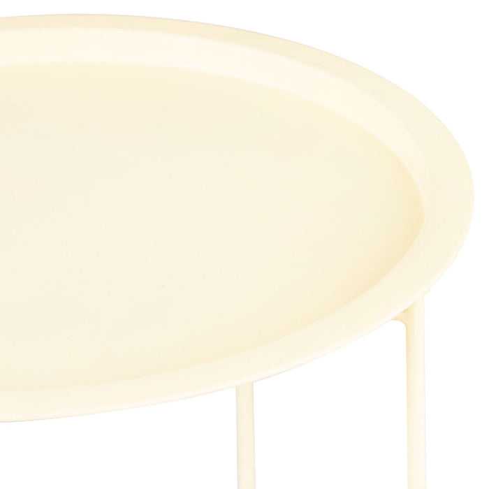 SVJ Bijzettafel Rond - 47 x 47 x 51 cm - Metaal - Beige
