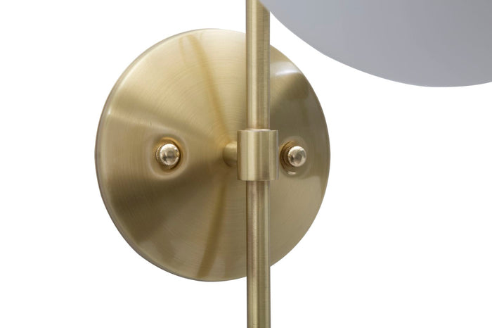 Mauro Ferretti Glamy Street metalen wandlamp met witte glazen bol