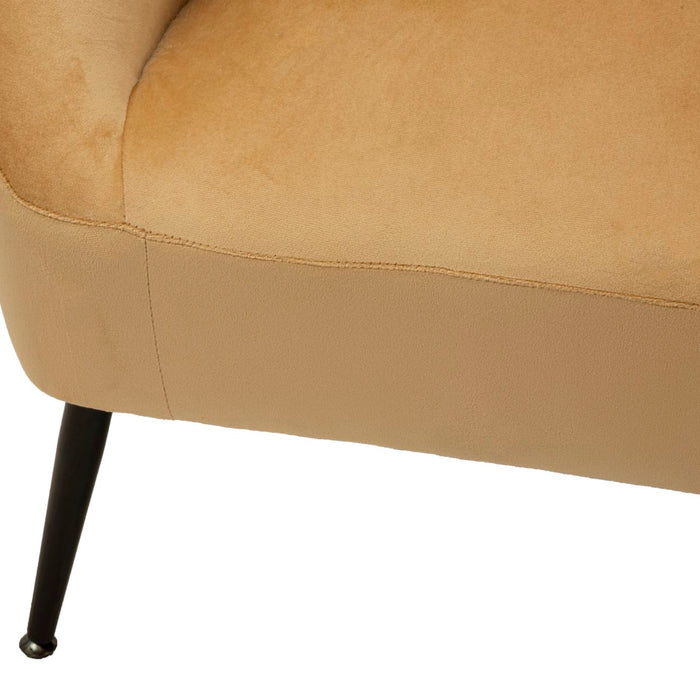 Mauro Ferretti Browy Zwart metalen en bruin fluwelen bank met kussens