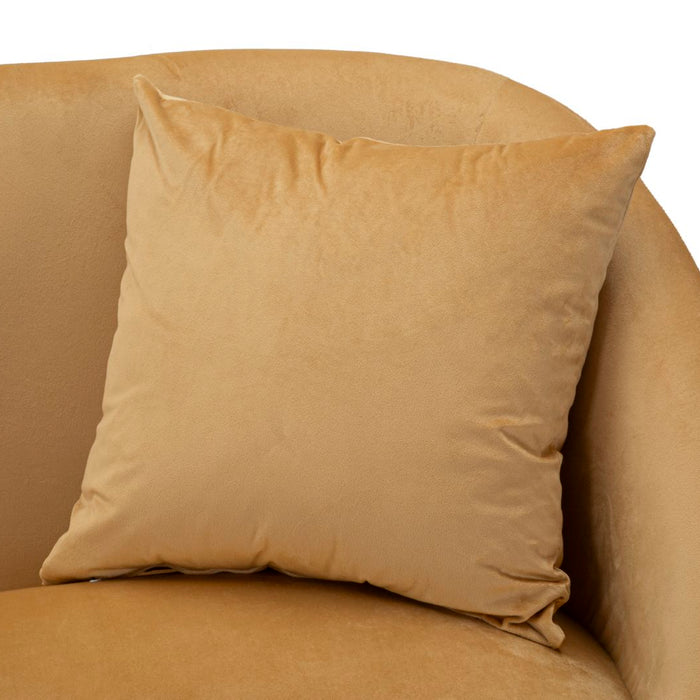 Mauro Ferretti Browy Zwart metalen en bruin fluwelen bank met kussens