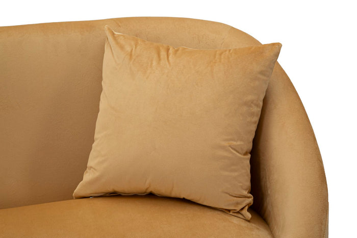 Mauro Ferretti Browy Zwart metalen en bruin fluwelen bank met kussens