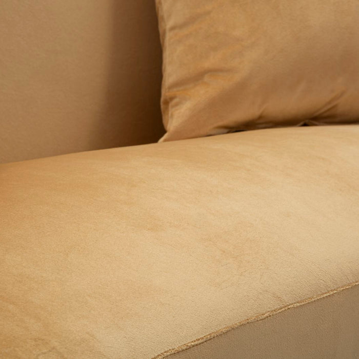 Mauro Ferretti Browy Zwart metalen en bruin fluwelen bank met kussens