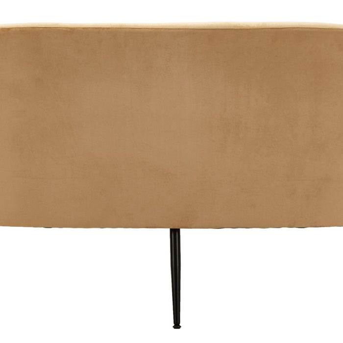 Mauro Ferretti Browy Zwart metalen en bruin fluwelen bank met kussens