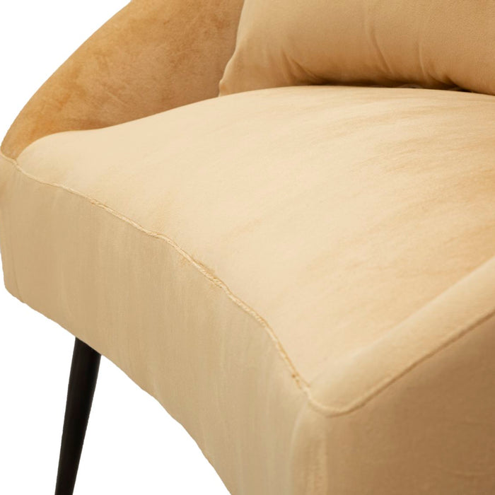 Mauro Ferretti Browy Zwart metalen en bruin fluwelen bank met kussens