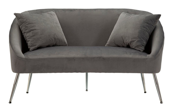 Mauro Ferretti Silvery Sofa 2 plaatsen in metaal en fluweel