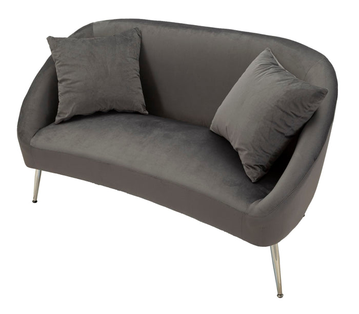Mauro Ferretti Silvery Sofa 2 plaatsen in metaal en fluweel