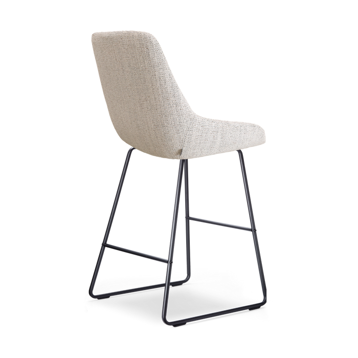 Nolon Nino-Isa Barkruk Beige Gemêleerd - Stof - Zwart Onderstel - 75