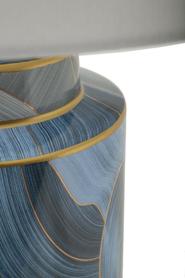 Mauro Ferretti Elegant Keramische tafellamp blauw