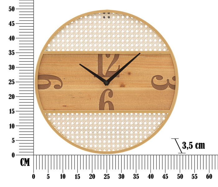 Mauro Ferretti Fuji Ronde houten wandklok bruin