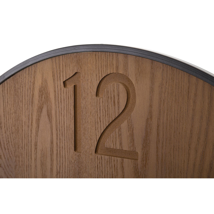 Mauro Ferretti Leaf Ronde wandklok in hout en metaal bruin