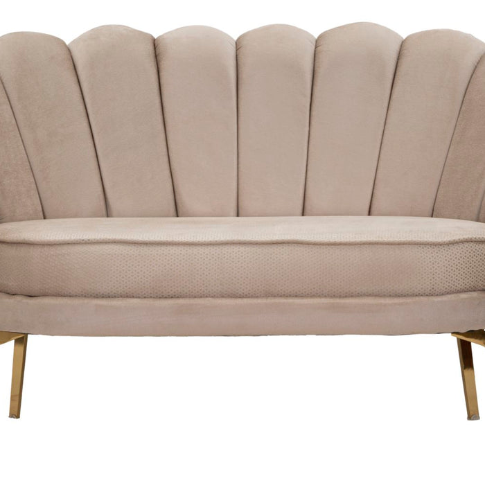 Mauro Ferretti Vienna Bank van beige stof met gouden poten