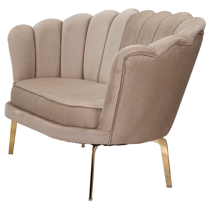 Mauro Ferretti Vienna Bank van beige stof met gouden poten