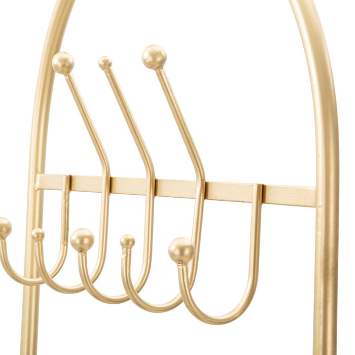 Mauro Ferretti Glam Zwarte stoffen hangerbank met gouden structuur