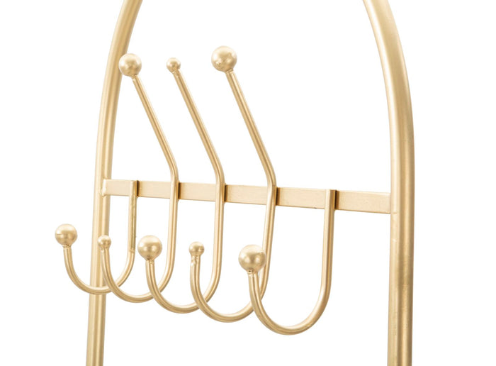 Mauro Ferretti Glam Zwarte stoffen hangerbank met gouden structuur