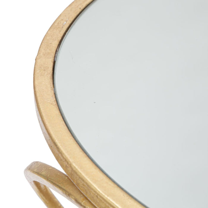Mauro Ferretti Circly Ronde tafel in goud metaal met spiegelblad