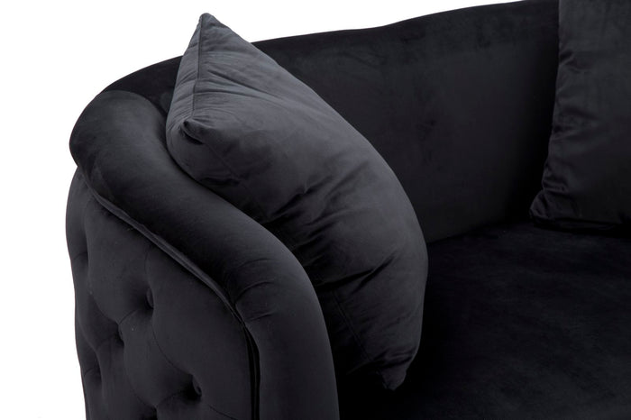 Mauro Ferretti Bucarest Bank van zwarte stof met gouden poten